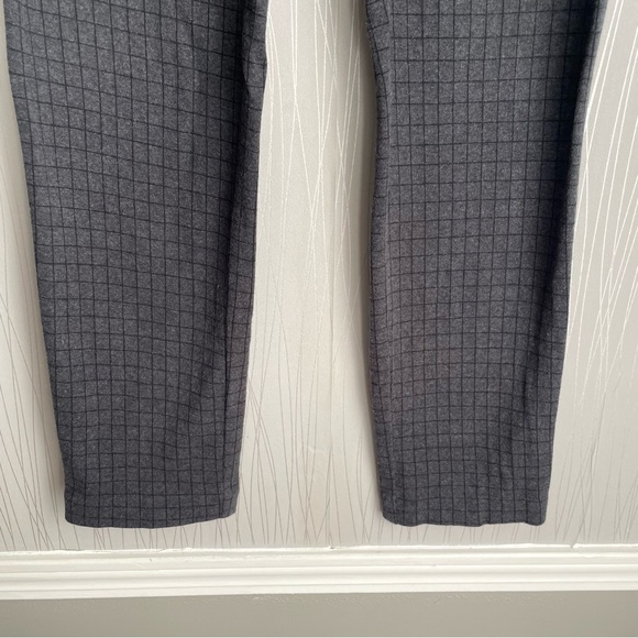J. Jill Ponte Slim Leg Charcoal Grey Black Plaid Windowpane Pull On Pant Medium - Picture 5 of 10